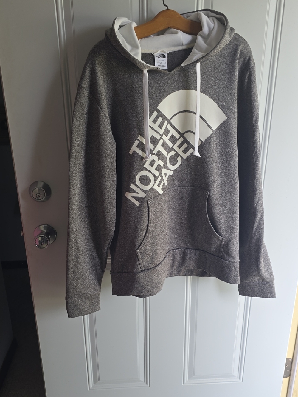 The North Face Charcoal Gray Hoodie with White Logo